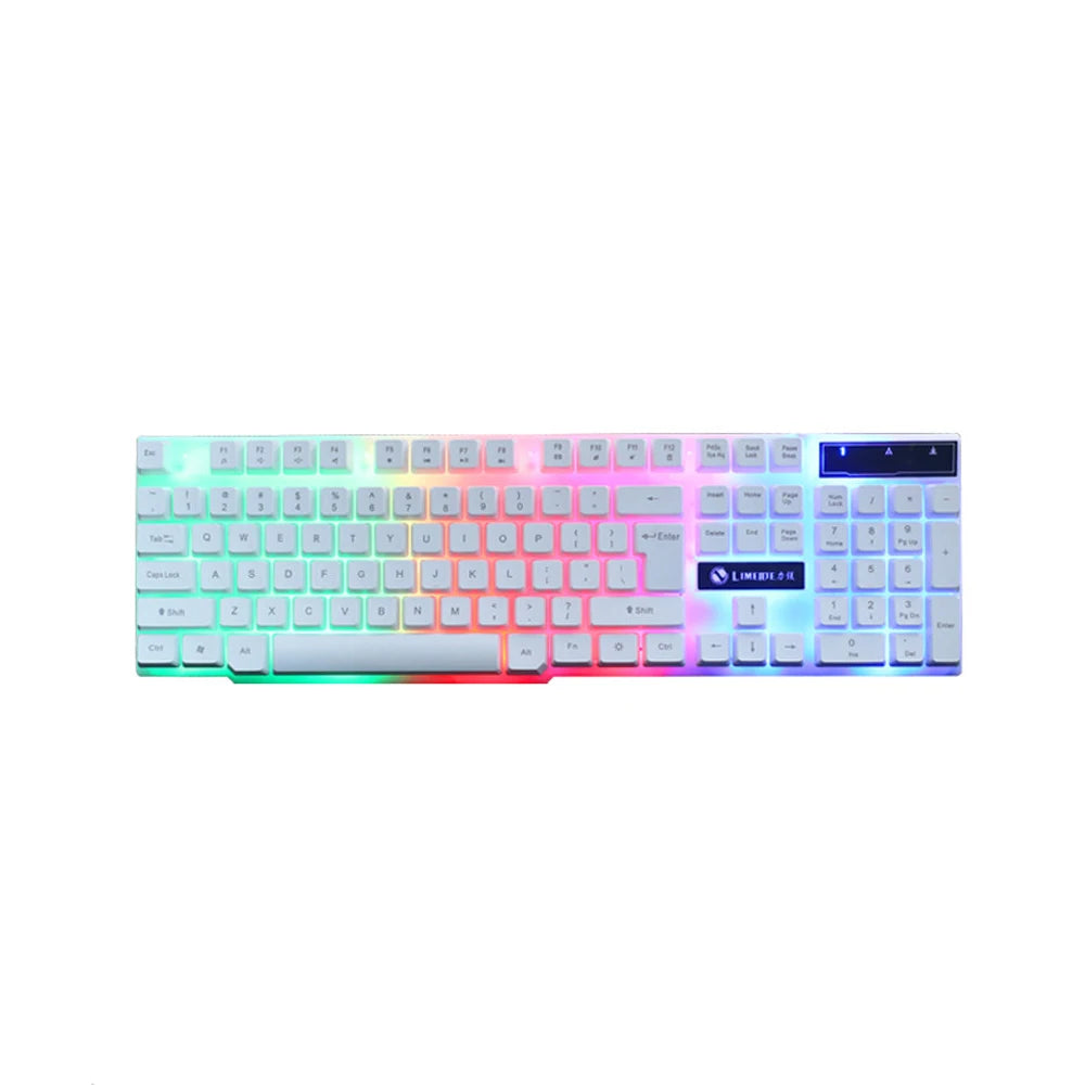 USB Wired Gaming Keyboard Mouse Set PC Rainbow Colorful LED Backlit  Gamer Gaming Mouse and Keyboard Combos Kit Home Office
