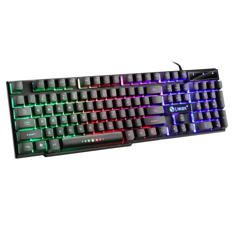 USB Wired Gaming Keyboard Mouse Set PC Rainbow Colorful LED Backlit  Gamer Gaming Mouse and Keyboard Combos Kit Home Office
