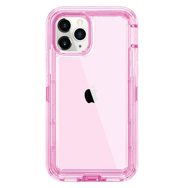 For iPhone 15 12 11 13 14 16Pro Max SE XR XS XSMAX X 6 7 8 Plus Clear Transparent Shockproof Armor Glossy Plain Case Phone Cover