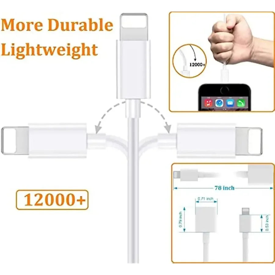 Lightning Charger Extension Cable Compatible with iPhone/iPad,Dock Cable for Male to Female Extension Adapter Video, Data, Audio