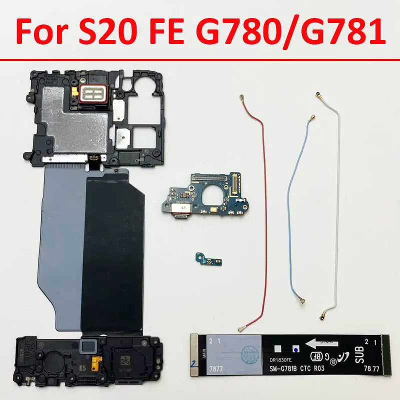 For Samsung Galaxy S20 FE G780F G781B G781 G780G Motherboard Cover USB Charger Dock Port Connector Mircophone 5G Signal Antenna