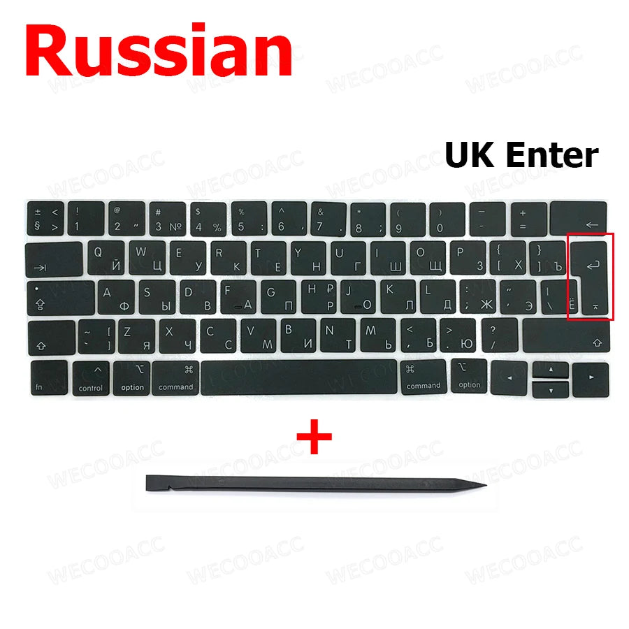New Replacement Keyboard Keys Keycap Russian French Spain US UK EU For Macbook Pro Retina 13" 15" A1989 A1990 Key Cap 2018 2019