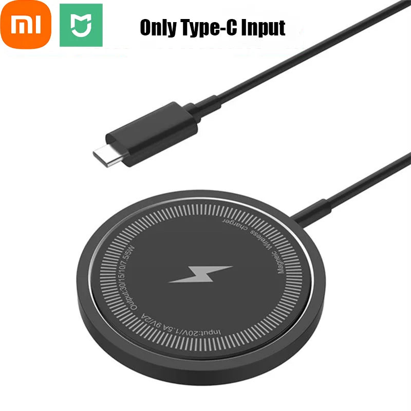 Xiaomi MIJIA Magnetic Wireless Charger Pad USB + Type C For iPhone Huawei Samsung Fast Wireless Charging Dock Station Chargers