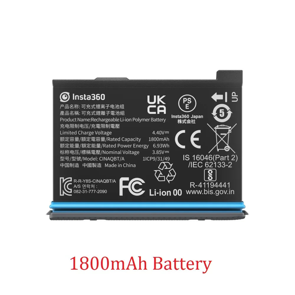 Original Insta360 X3 Battery 1800mAh High Capacity And Fast Charger Hub For Insta 360 ONE X 3 Power Accessories