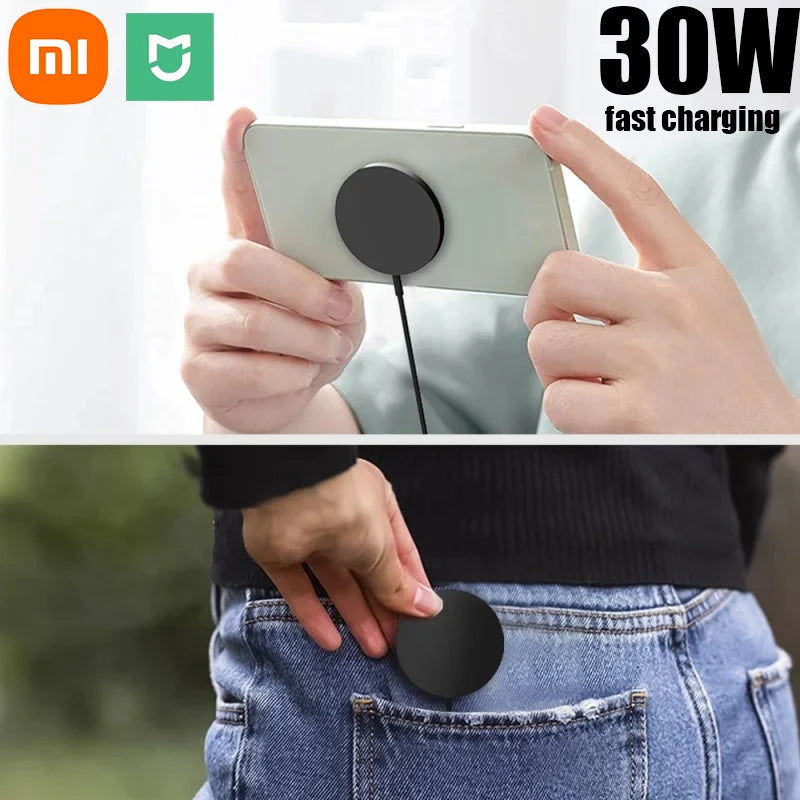Xiaomi MIJIA Magnetic Wireless Charger Pad USB + Type C For iPhone Huawei Samsung Fast Wireless Charging Dock Station Chargers