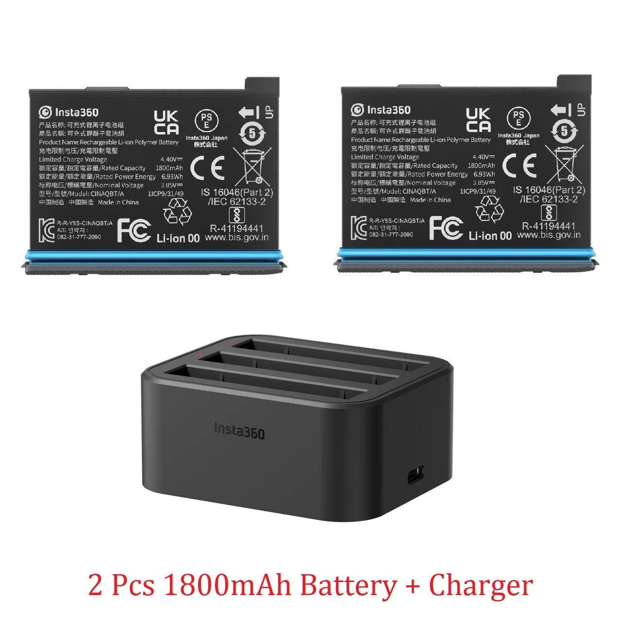 Original Insta360 X3 Battery 1800mAh High Capacity And Fast Charger Hub For Insta 360 ONE X 3 Power Accessories