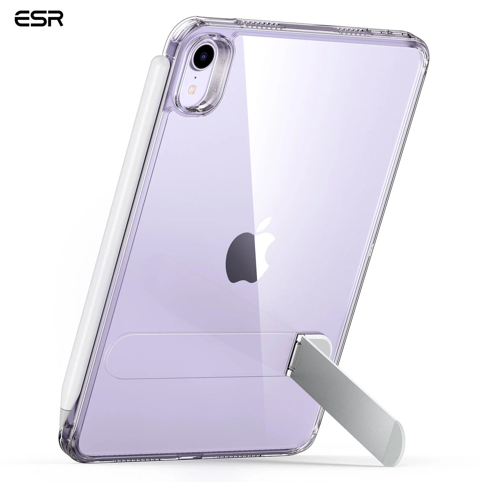 ESR-Kickstand Case for iPad Mini 6（2021) Mini 7(2024) Hybrid Protection Clear Back Cover with Stand Support Pencil Pro & Pencil