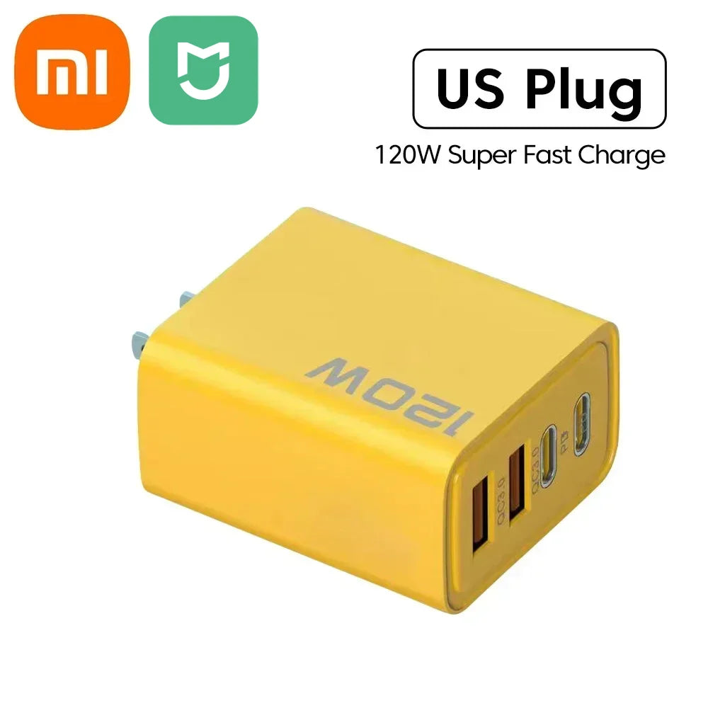 XIAOMI 120W Fast Charger TypeC 10A Cable Ultra Fast Charge 4Port USB C PD High Speed Charger Adapter For Xiaomi iPhone 16 Huawei