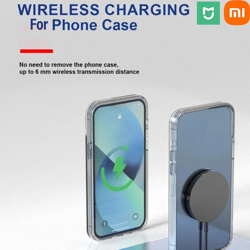 Xiaomi MIJIA Magnetic Wireless Charger Pad USB + Type C For iPhone Huawei Samsung Fast Wireless Charging Dock Station Chargers